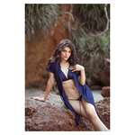 Womens Blue 3 Piece Lace Lingerie With Robe